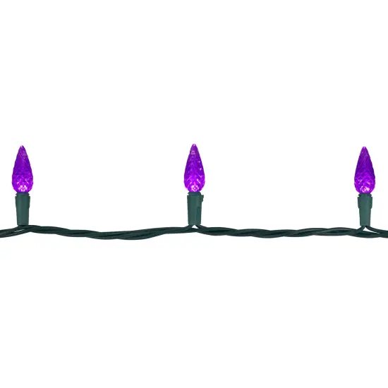Northlight LED Faceted C6 Christmas Lights - Purple - 23' Green Wire - 70ct {6}