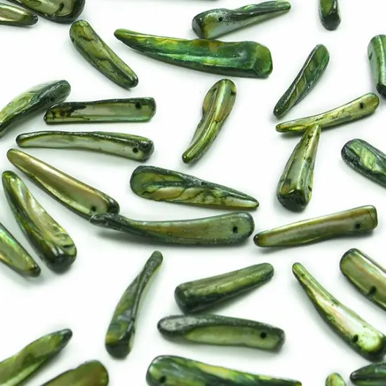 6 Packs of Tinted Shell Spike Olive 2/8" Strand {1}