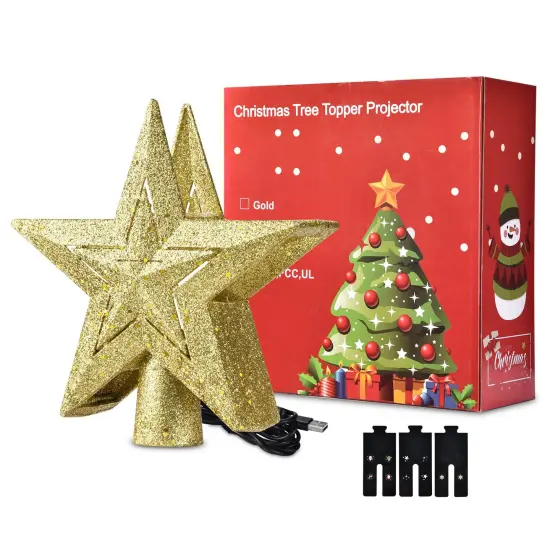 Christmas Tree Topper Golden Star pattern {2}