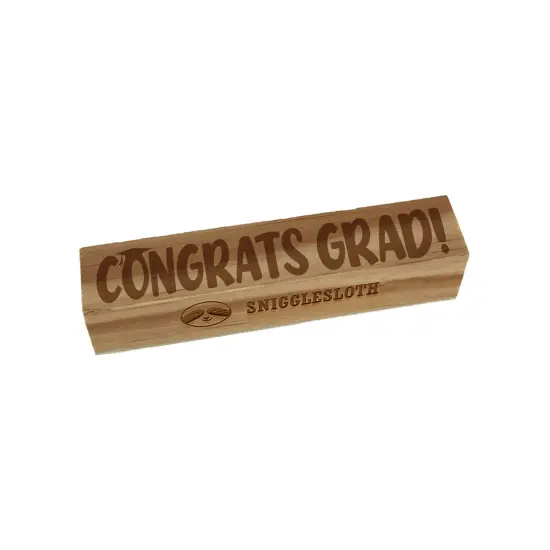 Congrats Grad Graduate Graduation Rectangle Rubber Stamp for Stamping Crafting {2}
