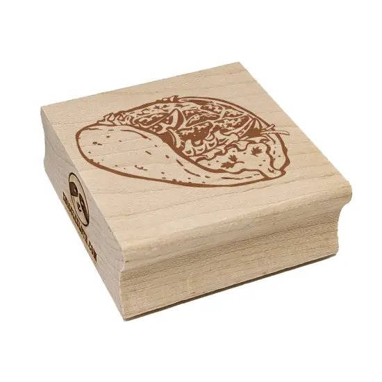 Gyro Greek Lamb Beef Sandwich Pita Wrap Square Rubber Stamp for Stamping Crafting {7}