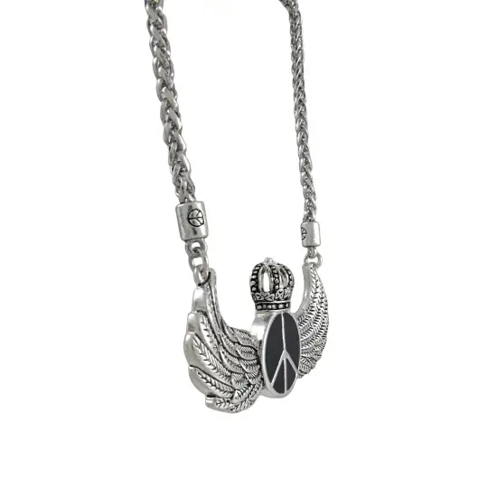 Royal Winged Peace Sign Necklace and Dangle Earrings Set {3}