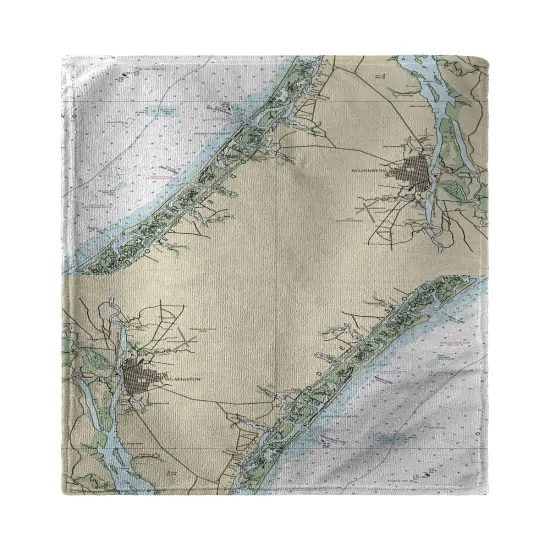 Betsy Drake WilminKTon - Wrightsville Beach, NC Nautical Map Beach Towel {1}