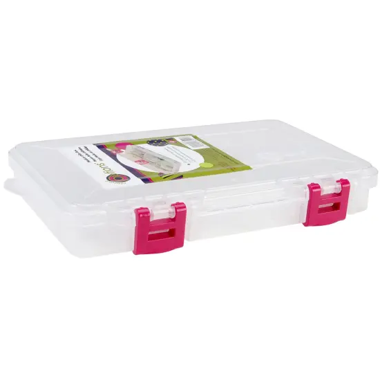 Creative Options Pro Latch Utility Box 6-20 Compartments-10.875"X7.25"X1.625" Clear W/Magenta {2}