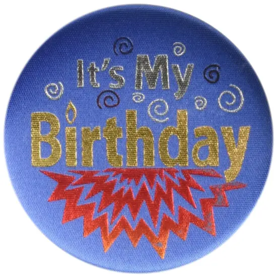 Blue It's My Birthday Satin Button (Pack of 6) {1}