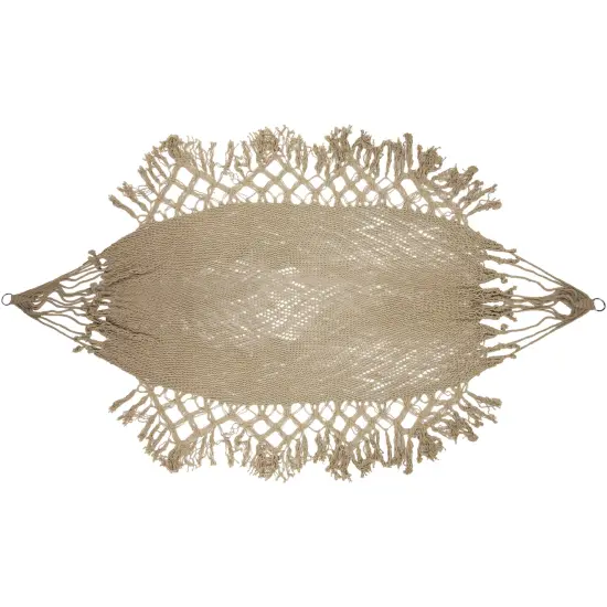 Northlight Macrame Hammock with Patterned Tassels - 78" x 31" - Brown {1}