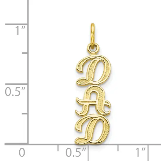 10K Yellow Gold Dad Charm Polished Father Jewelry New 25 X 7mm {3}