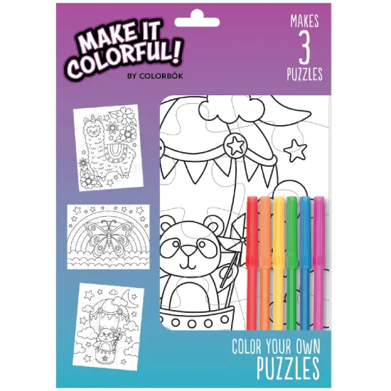 Colorbok Make It Colorful! Color Your Own Puzzles 3/Pkg-Critters {1}