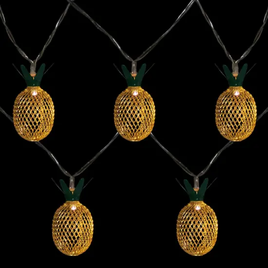Northlight LED Pineapple Christmas String Light Set - 3' Clear Wire - 10ct Gold {4}