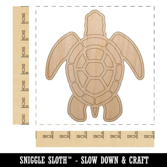 Sea Turtle Tribal Unfinished Wood Shape Piece Cutout for DIY Craft Projects {1}