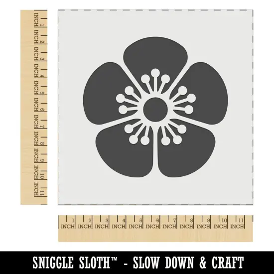 Single Cherry Blossom Flower Wall Cookie DIY Craft Reusable Stencil {1}