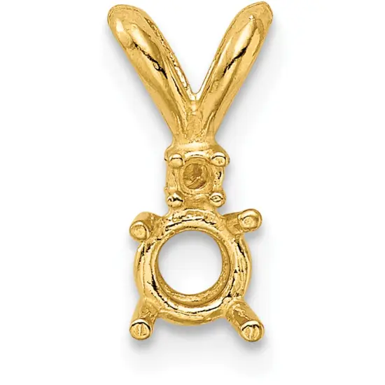 14K Gold 4 Prong Round Pendant Setting 5.8mm {1}