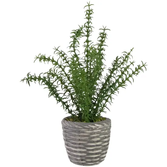 Northlight Real Touch™ Artificial Thyme Plant in Gray Ceramic Pot - 15" Green {1}