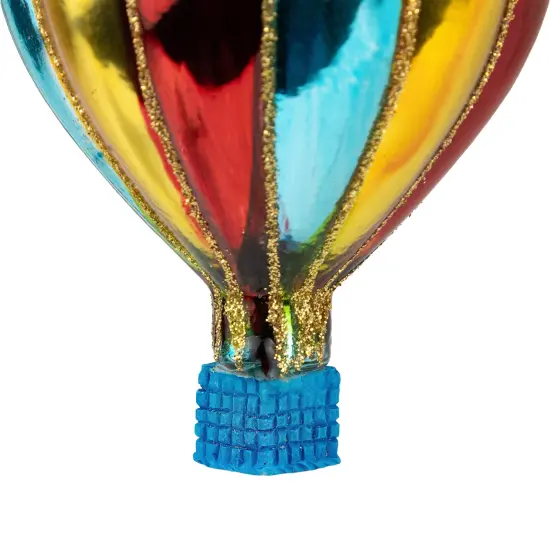 Northlight 3.75" Shiny Multicolor Hot Air Balloon Glass Christmas Hanging Ornament {5}