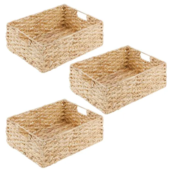mDesign Water Hyacinth Braided Weave Pantry Basket {4}