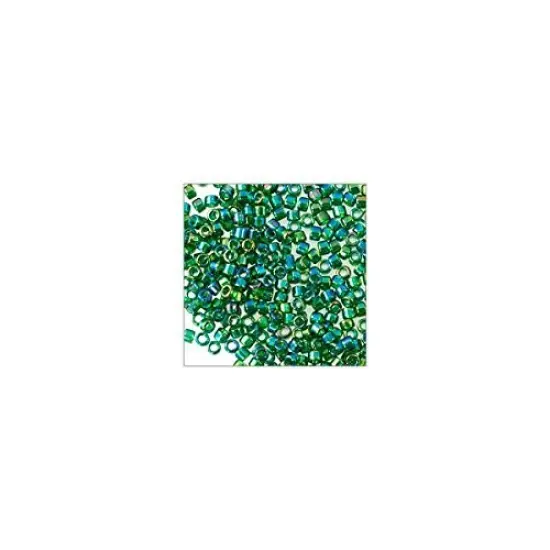 Miyuki Delica Seed Bead 11/0 Transparent Dark Green AB {2}
