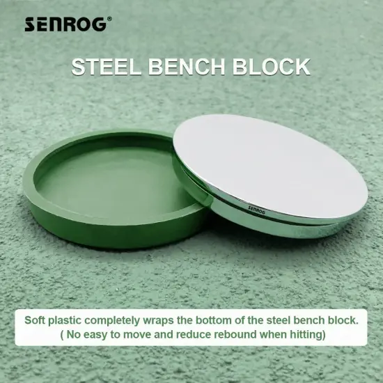 Bench Block for Jewelry Making, No-Rebound Steel Block, Dia:3'' Height: 9/16'', Jewelry Metal Stamping Tools for Jewelry Making & Metal Stamping, Alloy Steel, Mirror Surface, Chrome-Plating {6}