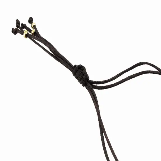 Adjustable Brown Nylon Cord Bracelet w/ Rhinestone Encrusted Rhinestone Skull {3}