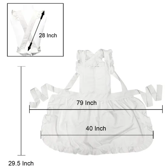 Wrapables Retro White Apron with Pockets for Cooking or Cosplay {5}