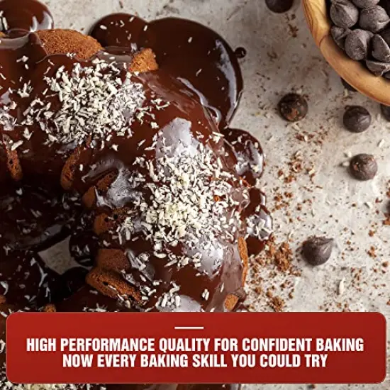 9 inch Non-Stick Cake Pans, 12 Cups Premium Fluted Pans for baking, Heavy Duty Carbon Steel Tube Baking Mold, Gray {4}