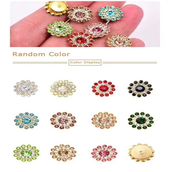 200 Pieces 14mm Flower Shape Claw Cup Sew on Rhinestone Button, Crystal Glass Buttons for Jewelry Making, Clothes, Furniture, Earring, Garment Apparel and DIY Accessories Decoration {1}