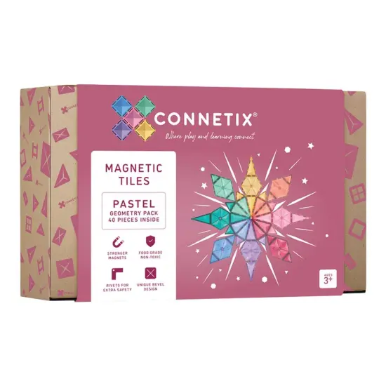 Connetix Colorful Magnetic Tiles Geometry Pack - 40 Pieces {7}