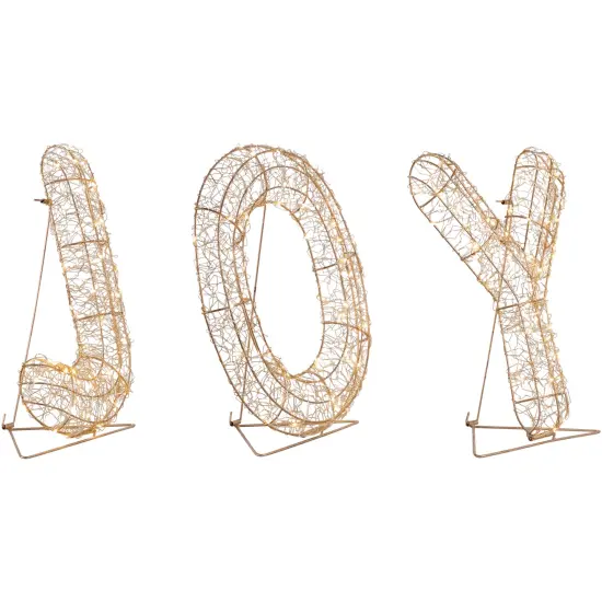 Northlight LED Lighted Twinkle "Joy" Metal Wire Outdoor Christmas Decoration - 16" - Gold {6}