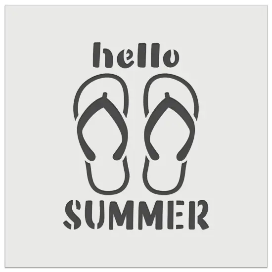 Hello Summer Flip Flops Wall Cookie DIY Craft Reusable Stencil {2}