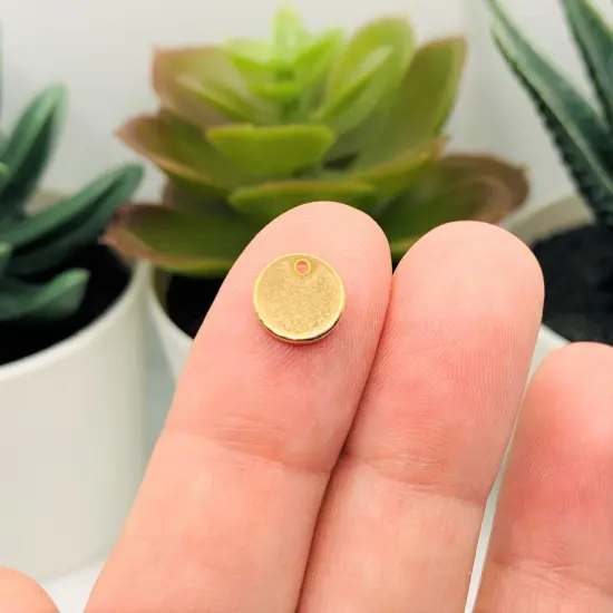 20, 50 or 100 Pieces: 8 mm, 18k Gold Plated Stamping Tag Blanks {3}