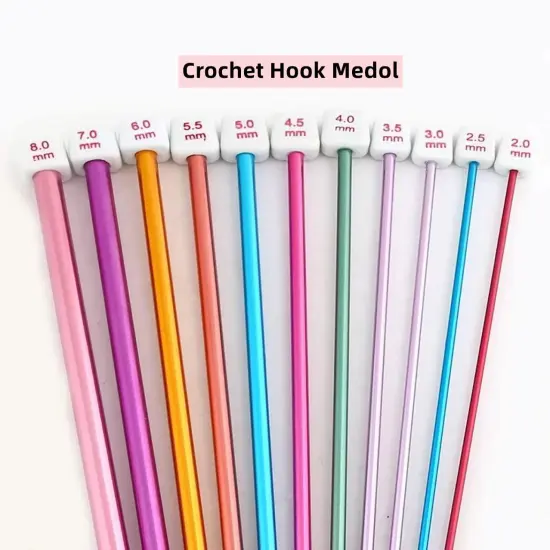 11 Pieces Tunisian Crochet Hook Afghan Aluminum Crochet Needle(2mm to 8mm) {4}