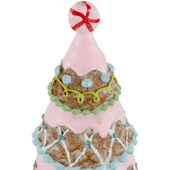 Northlight Frosted Waffle Cone Christmas Cupcake Tree - 10.25" Pink {7}