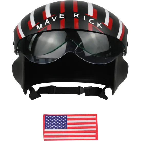 Adult's Air Force Combat Pilot Black Maverick Helmet Costume Accessory {1}
