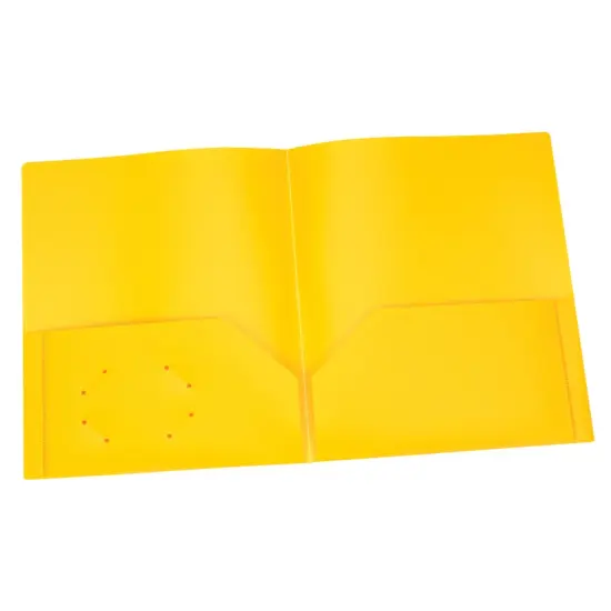 Poly Two Pocket Portfolio, Yellow, Pack of 25 {1}
