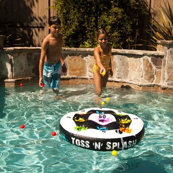 Swim Central Inflatable Toss 'N' Splash Target Swimming Pool Game, 27-Inch Black {3}
