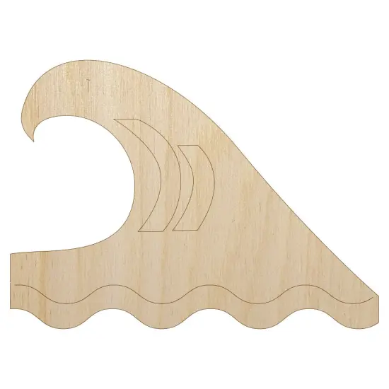 Ocean Surf Wave Beach Unfinished Wood Shape Piece Cutout for DIY Craft Projects {7}