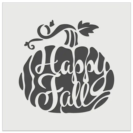 Happy Fall Autumn Harvest Pumpkin with Vine Wall Cookie DIY Craft Reusable Stencil {2}