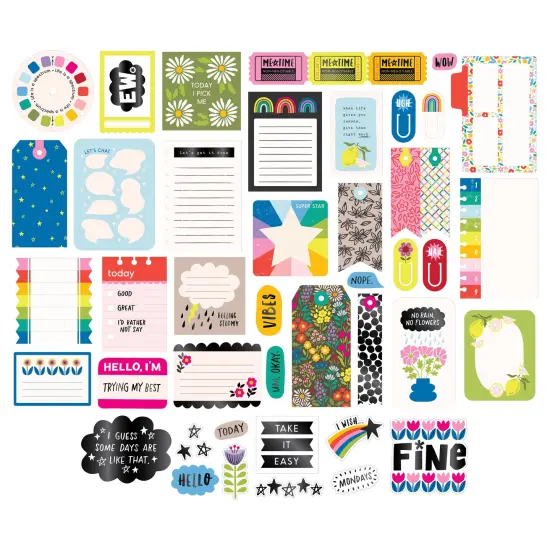 American Crafts Whatevs Ephemera Die-Cuts 45/Pkg-Jouranling, Black Foil {4}