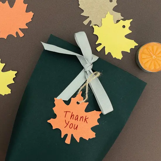 Wrapables Autumn Maple Leaves Gift Tags/Kraft Hang Tags with Jute Strings for Gift-Wrapping, DIY, Arts & Crafts, (100pcs) {5}