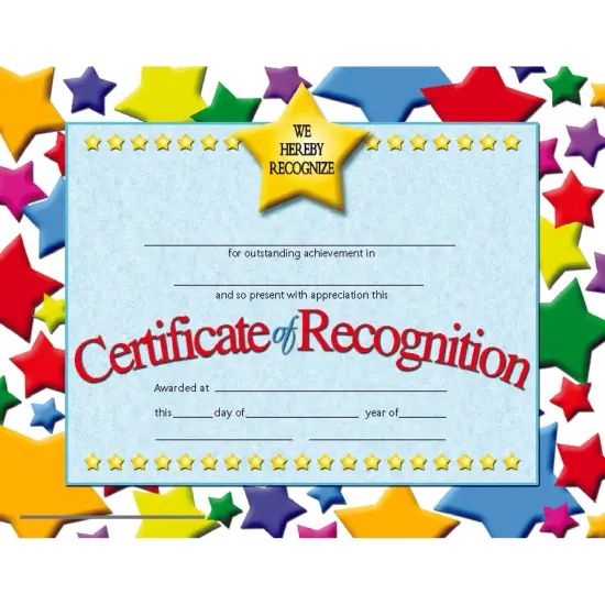 Certificate of Recognition, 30 Per Pack, 3 Packs {2}