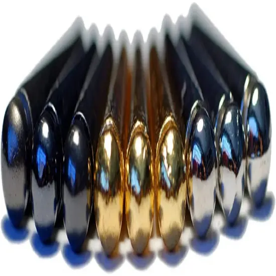 WE Games Tapered Easy Grip Cribbage Pegs w/ Velvet Pouch - Set of 6 (Brass, Chrome & Black) {6}