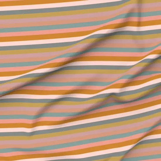 Various Fabrics by the Yard or Fat Quarter Neutral Stripes Earth Tone Bohemian Peach Sienna Teal Pink Custom Printed Fabric by Spoonflower {6}