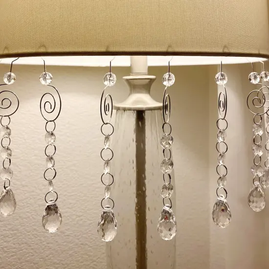 Wrapables Acrylic Hanging Crystal Bead Strands for Chandeliers, Garlands, Wedding Decorations, Christmas Tree Ornaments (20pcs) Teardrop {5}