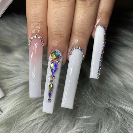 1820 Pieces Rhinestones Nail Gems, 12 Styles 3D Glass Crystals Charms Shiny Multi Shape Flatback Nail Rhinestones for Nail Art with Picker and Tweezers for DIY Nail Art {3}