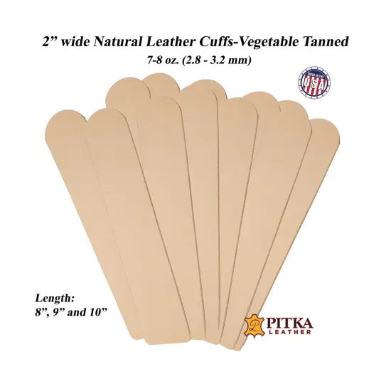 2" Vegetable-Tanned Leather Blanks &ndash; DIY Bracelets, Cuffs & Custom Wristbands (4 Pack) {1}