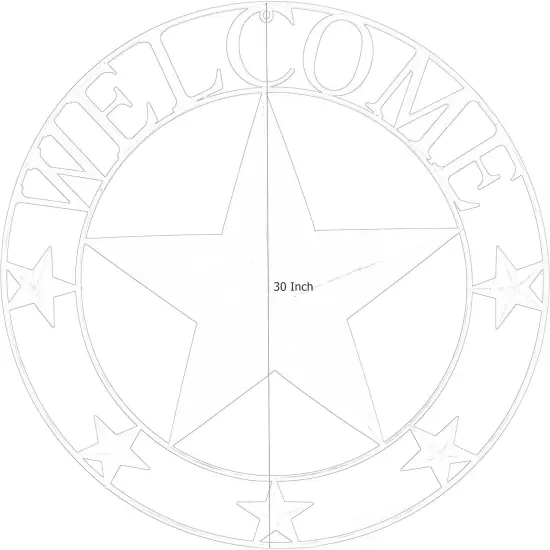 27505 Metal Wall Art Lone Star Boho Home Decor Farmhouse Outdoor Garden Patio Ranch Texas Barn Western Vintage Style Large Circle Welcome 30 Inch Black {2}