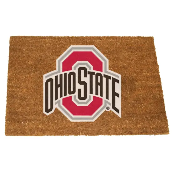 Memory Company NCAA Ohio State Buckeyes Rectangular Coir Door Mat 29.5" x 19.5" Brown {1}