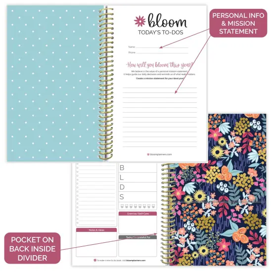 bloom daily planners Bound To-Do Book, Floral Dots V2 {6}
