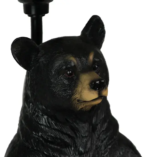 Standing Grizzly Bear Table Resin Lamp with Silhouette Forest Shade {4}