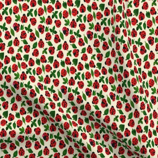 Various Fabrics by the Yard or Fat Quarter Red Green Insects Ladybugs Bugs Summer Spring Ditsy Small Scale. Custom Printed Fabric by Spoonflower {5}