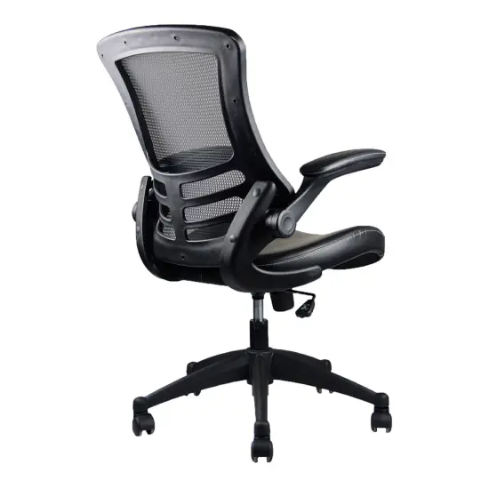 Techni Office Solutions 3' Solid Black Stylish Mid-Back Mesh Office Chair with Adjustable Arms {4}